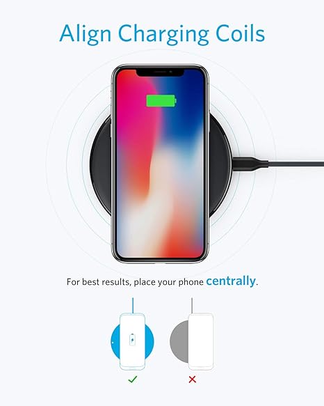 Anker 313 10W Max 2 Pack 313 Wireless Charger Pad mQi-Certified A2503 - Black - Like New