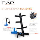 CAP BARBELL OLYMPIC PLATE TREE STORAGE RACK FOR WEIGHTS AND BAR BLUE - Like New