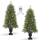 Alupssuc 4ft Prelit Artificial Christmas Tree Set of 2 B0DCBDVTV9 - Green - Like New