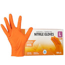 GENERIC DISPOSABLE NITRILE POWDER FREE RUBBER GLOVES, 100 PIECES. XL - ORANGE - Brand New