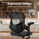 Nazhura Mesh Office Desk Chair with Adjustable Height (Mid-Height, Black) - Like New