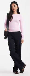 COTTON ON LONG SLEEVE CREW TOP IN LAVENDULA - SIZE: WOMEN S - LAVENDULA - Brand New