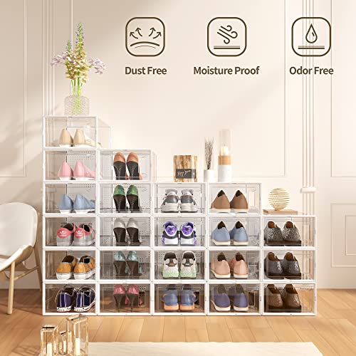 12 Pack Large Shoe Organizer Storage Boxes for Closet, PortazyModular Space - Like New