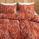 JANZAA Queen Size Comforter Set - Peony Floral Shabby Chic Bedding - Brand New