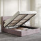Novilla Queen Size Lift Up Storage Bed, with Fabric Headboard, N-F12006-Q-BR - Like New