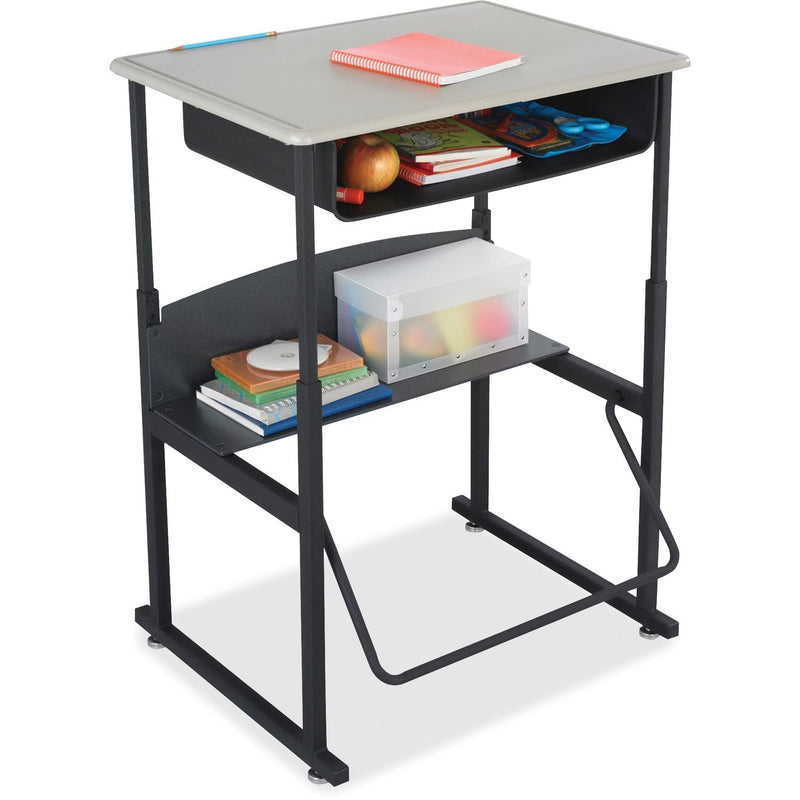 SAFCO ALPHABETTER STUDENT STANDING DESK BOOK BOX ADJUSTABLE HEIGHT - GRAY - Like New