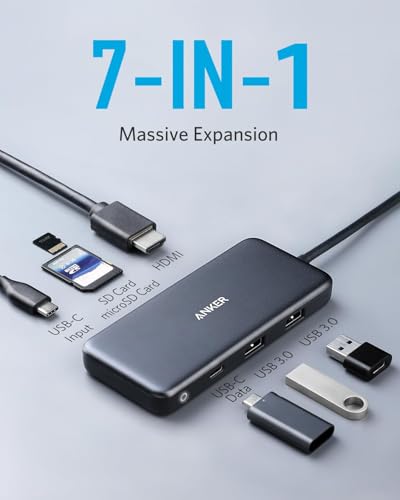 ANKER USB C HUB 341 USB-C HUB 7-IN-1 4K HDMI 100W POWER - Scratch & Dent