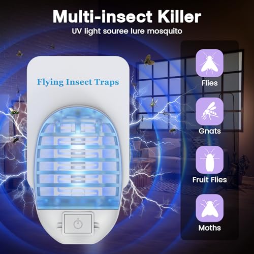 BAMMY FLYING INSECT 2 DEVICES+6 REFILLS, BUG ZAPPER+INSECT TRAP HOME - WHITE New