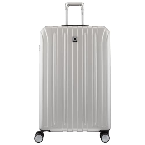 DELSY PARIS TITANIUM HARDSIDE EXPANDABLE LUGGAGE SPINNER WHEELS 29" - SILVER - Brand New