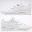 REEBOK UNISEX CLASSIC LEATHER SHOES SIZE: MEN 6.5 WOMEN 8 - WHITE/PURE GRAY - Like New