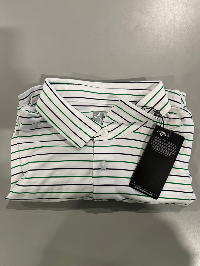 CALLAWAY MEN'S SURPRISE POLO - SIZE: MEN XL - WHITE/GREEN/NAVY - Like New