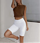 ARRIVE GUIDE CROP TOP ATHLETIC SHIRTS WOMEN CUTE SLEEVELESS YOGA - XL - BROWN - Like New