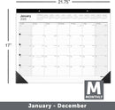 OFFICE DEPOT BRAND MONTHLY DESK PAD CALENDAR, 21 3/4" X 17" 2026 - Brand New