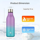 KONOKYO INSULATED WATER BOTTLE, 18OZ - SPARKLING PURPLE/GREEN - Brand New