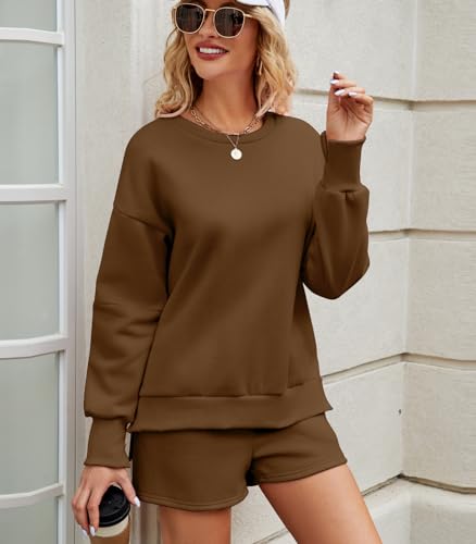 Women 2 Piece Outfits Sweatsuit Oversized Sweatshirt- ZCOFFEE M - Brand New