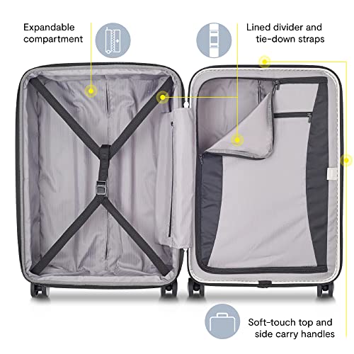 DELSY PARIS TITANIUM HARDSIDE EXPANDABLE LUGGAGE SPINNER WHEELS 29" - SILVER - Brand New