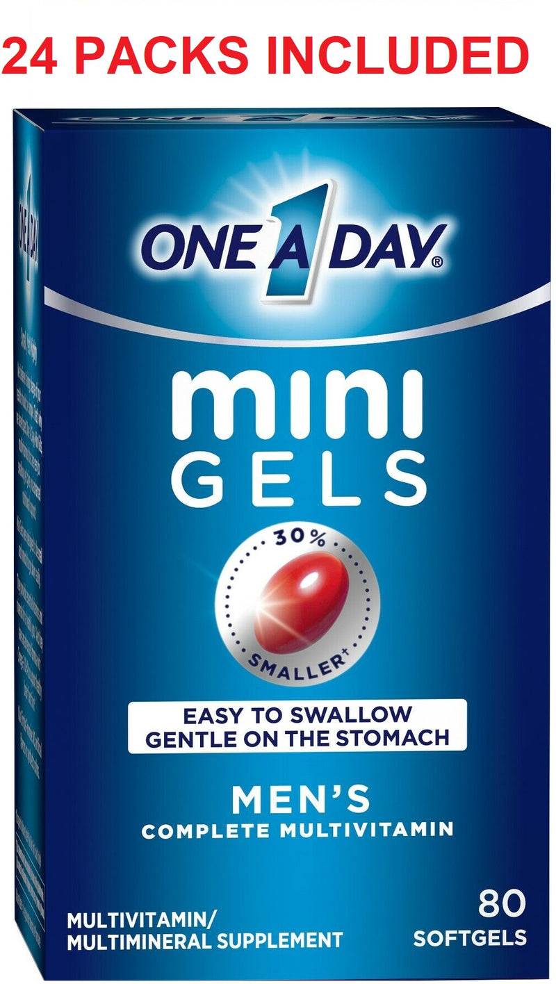 One A Day Men's Mini Gels, Multivitamins for Men 80Ct - 24 PACK New