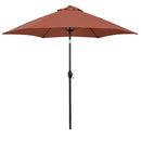 ASTELLA 9-FT ALUMINUM RED PUSH-BUTTON TILT MARKET PATIO UMBRELLA - BRICK RED - Like New