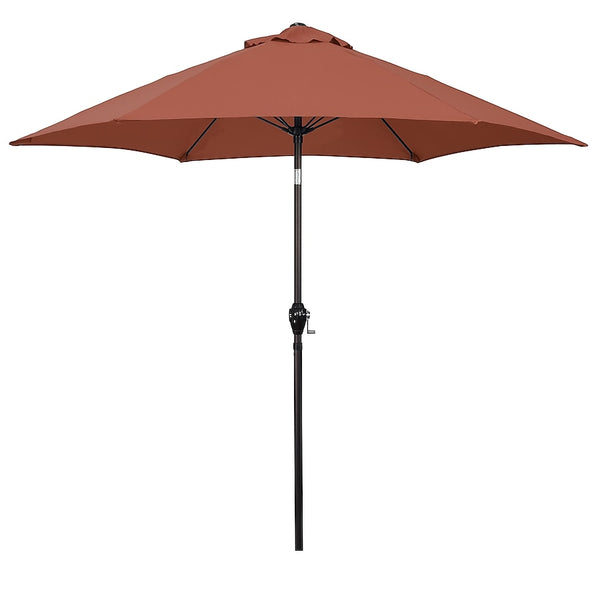 ASTELLA 9-FT ALUMINUM RED PUSH-BUTTON TILT MARKET PATIO UMBRELLA - BRICK RED - Like New