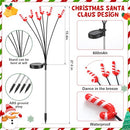 BAQULER 4 PACK CHRISTMAS SOLAR LIGHTS OUTDOOR CANDY CANE - WHITE AND RED - Like New