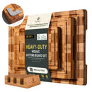 3 Pack Heavy Duty Bamboo Cutting Board Set Non Toxic Kitchen Non Slip - Like New
