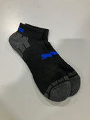 PUMA MEN'S 6 PACK QUARTER CREW SOCKS - SIZE 8-12 BLACK (ASSORTED RED/BLUE/GREY) - Brand New