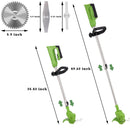 GENERIC 24V 650W LAWN ELECTRIC GRASS TRIMMER CORDLESS W/2 BATTERIES - GREEN - Like New