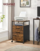 VASAGLE Office Cabinet with 2 Drawers, Document Storage B086W4W61B - Black - Like New