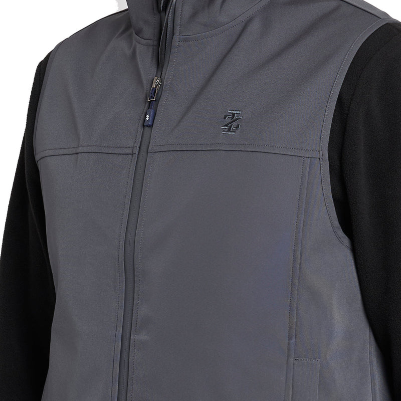 IZOD MEN'S SOFTSHELL VEST, SIZE LARGE - IRON GATE - Like New