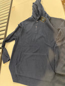 BLUE ICE WAFFLE KNIT HOODED SWEATER 2 BUTTONS ONE POCKET - SIZE: MEN XL - NAVY - Brand New