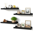 Love-KANKEI Floating Shelves for Wall Set of 4 Wood Wall Shelves - BLACK Like New