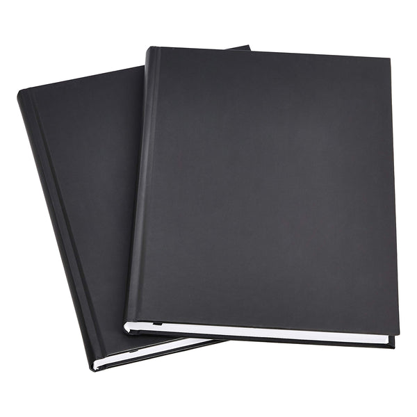 AMAZON BASICS PROFESSIONAL JOURNAL, 10.5X7.5 INCHES, BLACK, 2-PACK, BLACK - Brand New