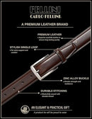 CARLO FELLINI MEN'S DRESS BELT HAND MADE 100% COW LEATHER BELT 38/40 - MAHOGANY - Like New