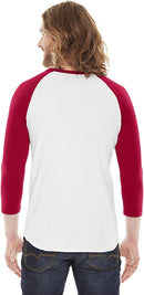 BB453W American Apparel Unisex 3/4-Sleeve Raglan T-Shirt New