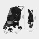 SunnySonny 4 Wheel Pet Stroller Easy Foldable Weather Cover ALL SEASON - BLACK - Like New