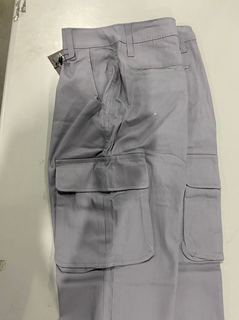 BLU ROCK MEN'S FLEX STRETCH COTTON CARGO PANTS, SIZE 32 - GRAY - Brand New
