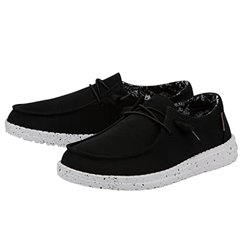 121414749 HEY DUDE WOMEN'S WENDY CANVAS SIZE 8 BLACK - SIZE: WOMEN 8 - BLACK - Like New