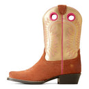 ARIAT UNISEX KIDS' DERBY MONROE WESTERN BOOT SIZE YOUTH 5 TERRA ROUGHOUT/GOLD - Brand New