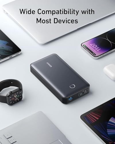 ANKER POWER BANK, 24,000MAH PORTABLE CHARGER 65W BATTERY PACK (POWERCORE 24K) - Like New