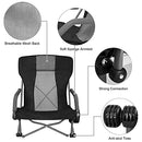 G4Free Low Sling Folding Beach Camping Chairs Compact Concert B08HWJR1LJ Black - Like New