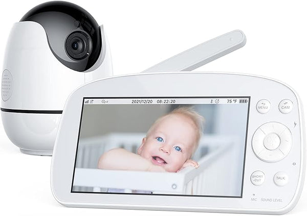 KONNEK STEIN Baby Video Monitor Monitor Camera and Audio 720P HD 5.5" - WHITE Like New