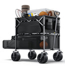 EVERYFUN 480LBS FOLDABLE DOUBLE DECKER WAGON CART WITH LARGE WHEELS - BLACK - Like New