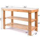 JS NOVA JUNS Bamboo Shoe Bench Rack 2 Tier Shoe Storage Racks Shelf - Natural - Brand New
