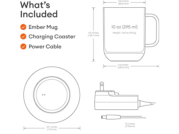 EMBER TEMPERATURE CONTROL SMART MUG 2 14OZ - WHITE - Like New