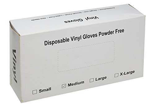 GENERIC POWDER FREE LATEX FREE DISPOSABLE VINYL GLOVES SIZE LARGE - CLEAR - Brand New