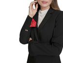 RN54163 HALSTON WOMEN'S TWO BUTTON WOVEN OFFICE WORKWEAR BLAZER, SIZE 12 - Black - Like New