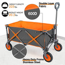 PORTAL COLLAPSIBLE WAGON, FOLDABLE BEACH WAGON CART, ALL TERRAIN, 225LBS - GREY - Like New