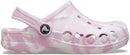 CROCS KID'S BAYA MARBLED CLOGS - SIZE: YOUTH J1 - BALLERINA PINK/MULTI - Like New