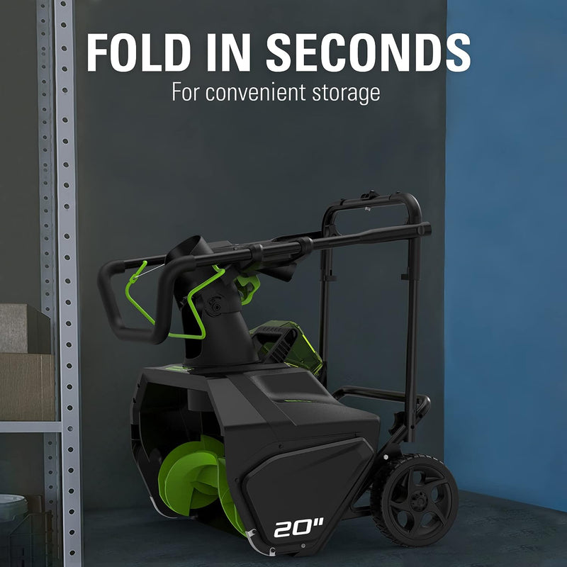 GREENWORKS PRO 80V 20" Cordless Battery Snow Blower, 2.0 Ah Battery & Charger - Like New