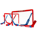 FRANKLIN SPORTS NHL KIDS MINI + KNEE HOCKEY GOAL SET OF 2 - RED - Like New